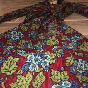 Vintage Corduroy Floral Dress